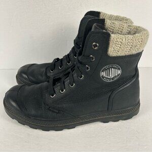 ❤️ Palladium Black Boots with Knit Detail 8.5